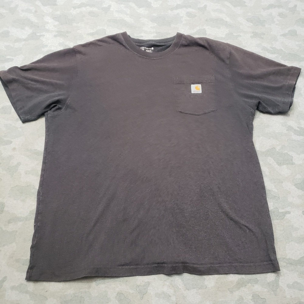 Carhartt Shirt Mens XL Gray Pockets Loose Fit Short Sleeve Workwear Faded